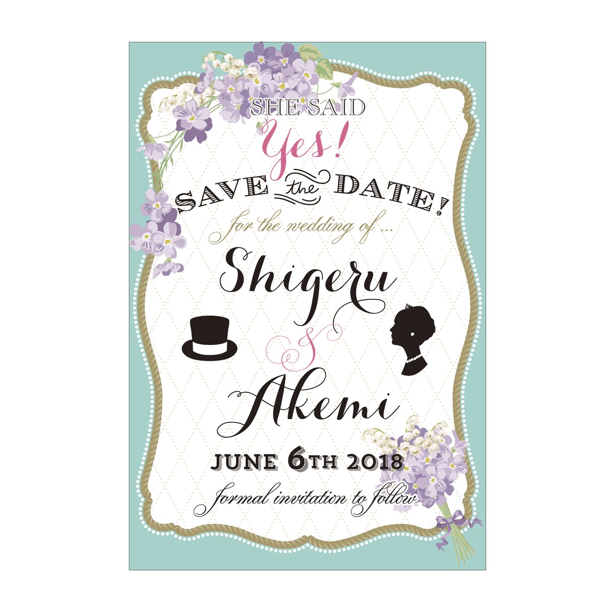 結婚式のお知らせをオシャレに♪作ります カスタムデザインで色も選べるSave the date♡ イメージ4