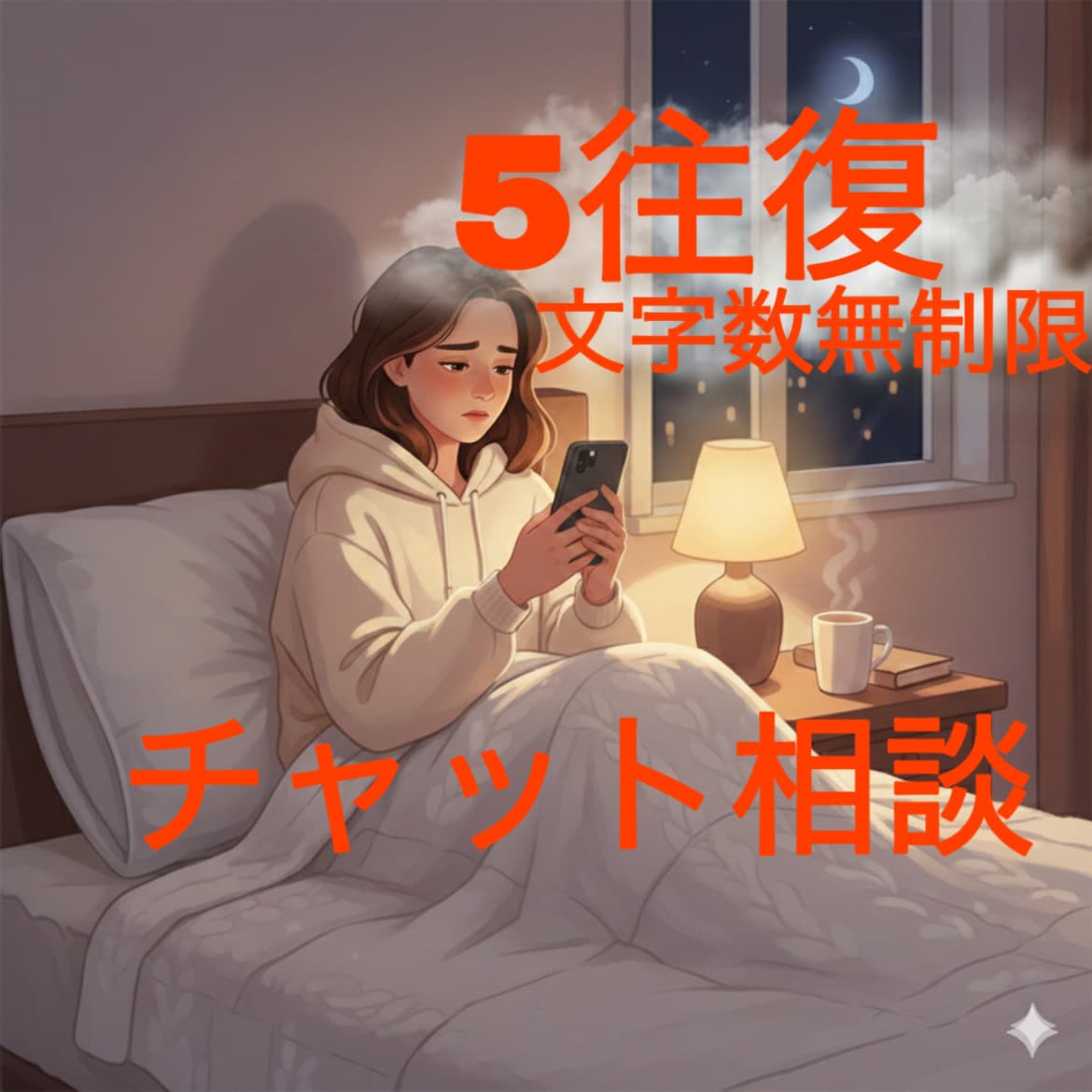 5往復のチャット相談！文字数無制限でお話を聞きます 時間制限はないのでゆっくり時間をかけて文章を作りたい方へ イメージ1