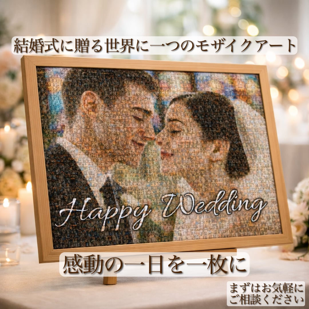 結婚式モザイクアート ウェルカムボード制作します 写真で作る感動のウェルカムボード イメージ1