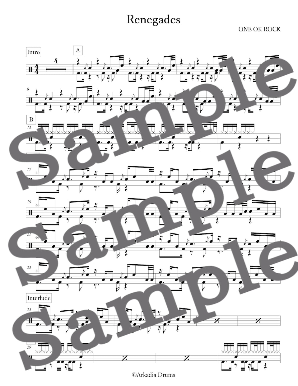 お好きな楽曲のドラム楽譜を制作します 簡単アレンジオプションも承ります。 イメージ7