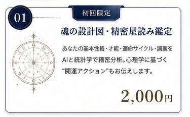 先着5名｜魂の設計図・精密星読み鑑定します 基本性格、才能、運命サイクル、課題。貴方専用の開運アクション イメージ1