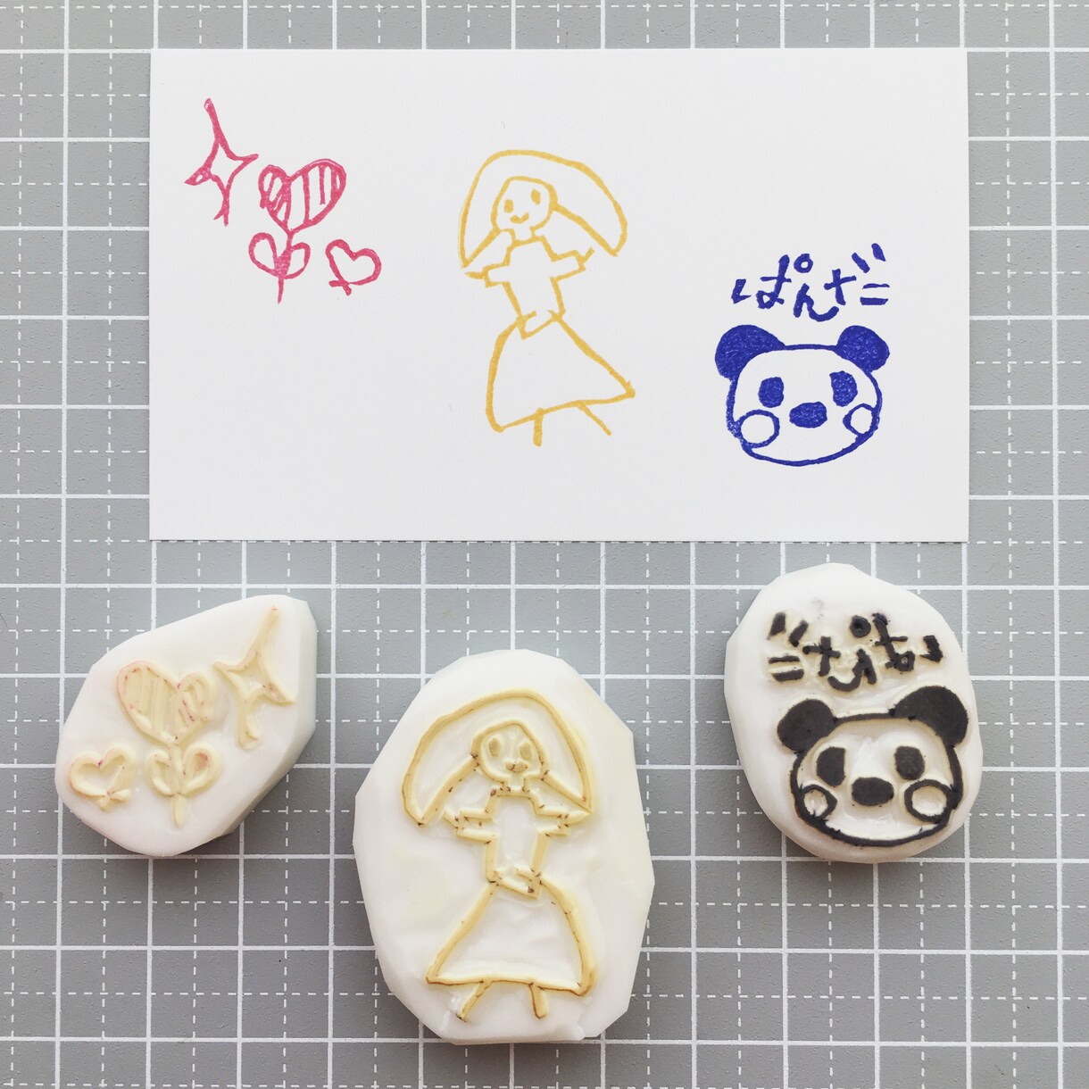 お子さんの作品を消しゴムはんこにします 思い出の絵や文字をハンコにして残しましょう♪ イメージ6