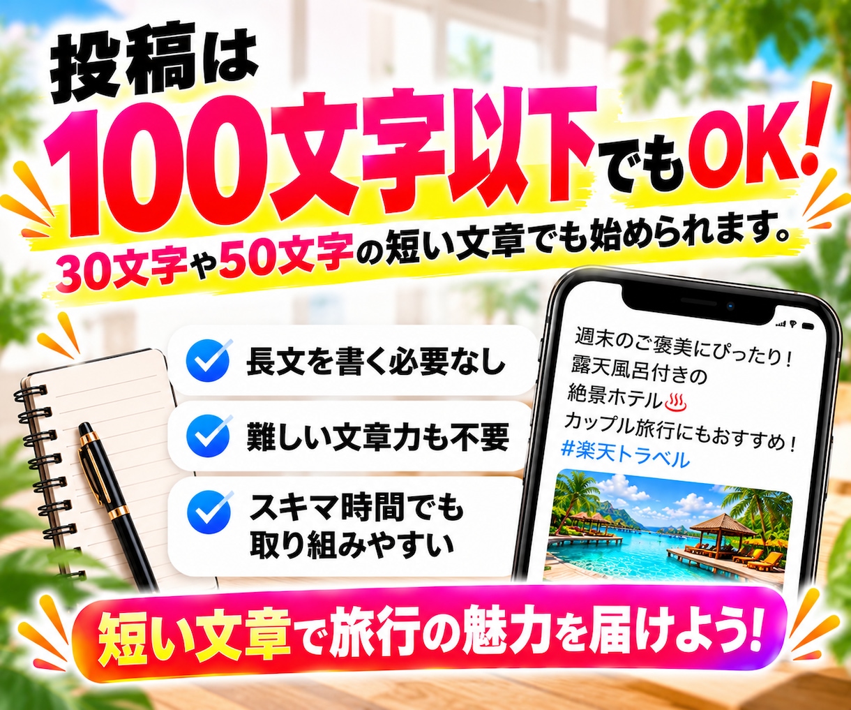 家にいながら、旅行の魅力を届けて収入に変えます Threads×楽天トラベル書き方ガイド イメージ5