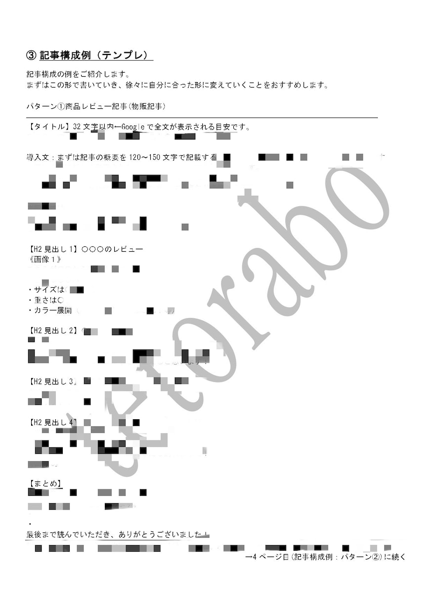 ブログ記事執筆マニュアル(テンプレ付)を販売します 失敗しない記事ライティングのコツをお教えします！ イメージ3