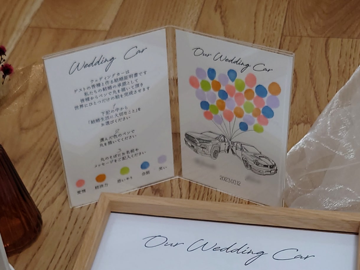 愛車のウェディングツリー作らせていただきます 一枚一枚写真を見てでの手書きです。 イメージ5