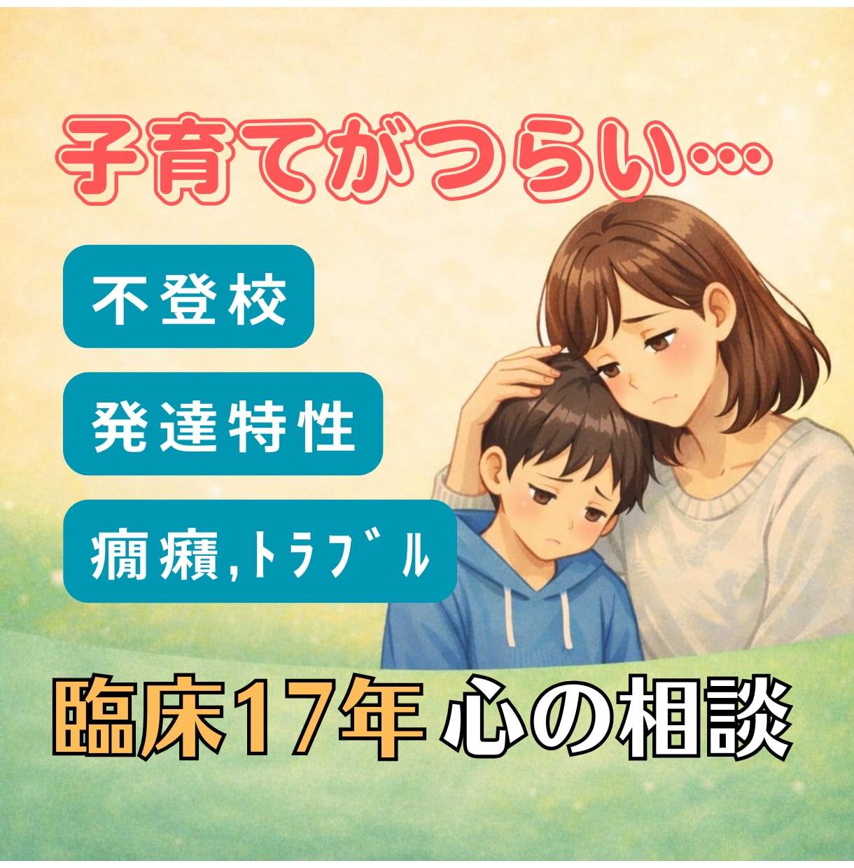 子どもの悩みを抱える親の相談に乗ります 不登校・発達特性の子育て｜臨床17年の心の相談 イメージ1