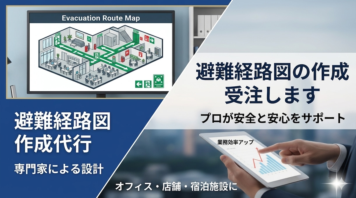 消防避難経路図作成します 分かりやすい民泊・旅館業の消防対策で避難経路図を作成します。 イメージ1