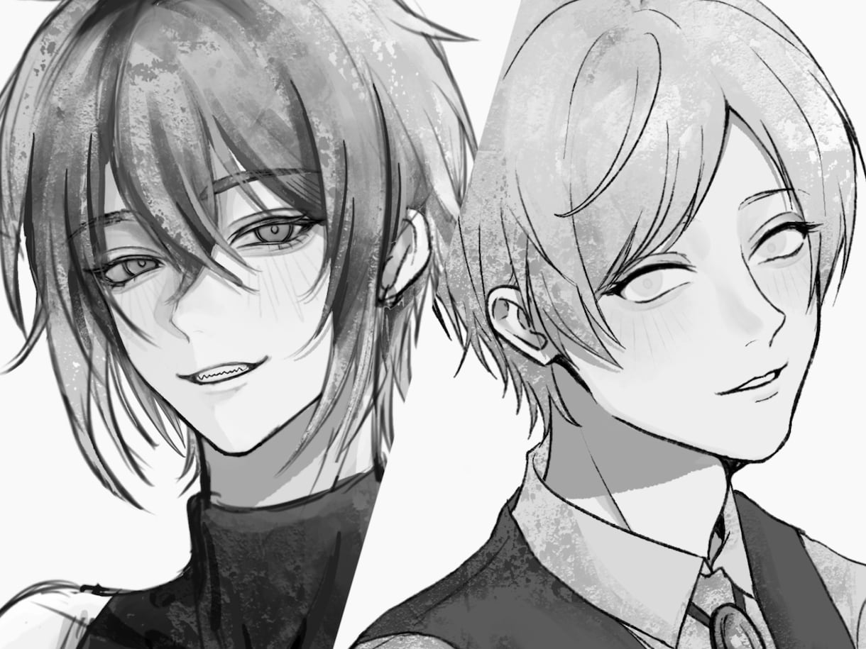 最短7日〇ザラっとした質感モノクロイラスト描きます 絵柄寄せ◎ SNS活動用やMV、歌ってみた動画、挿絵などに！ イメージ8