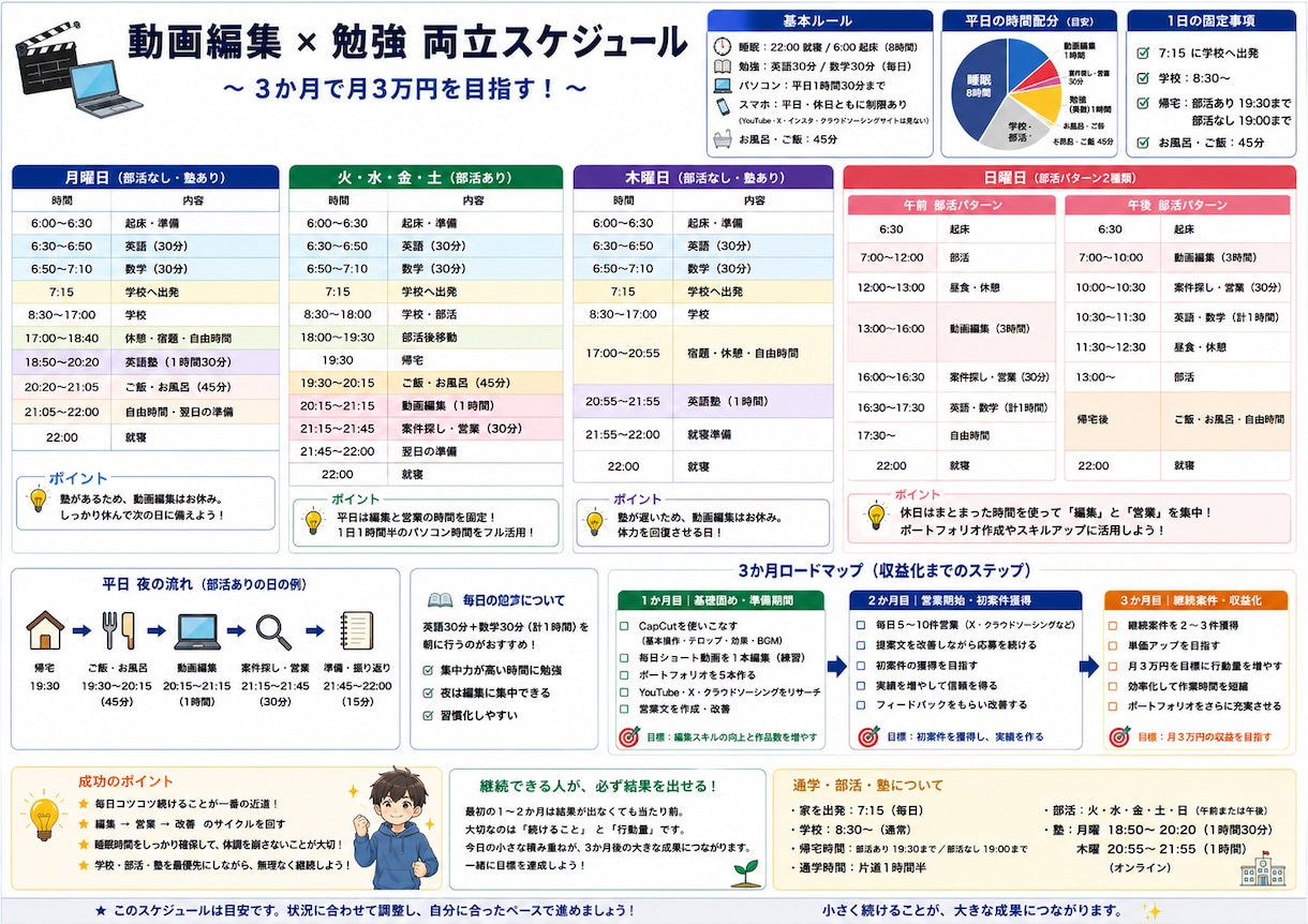 あなた専用のスケジュール表を作ります あなたの用事や仕事など詳しくスケジュール表を作ります イメージ1
