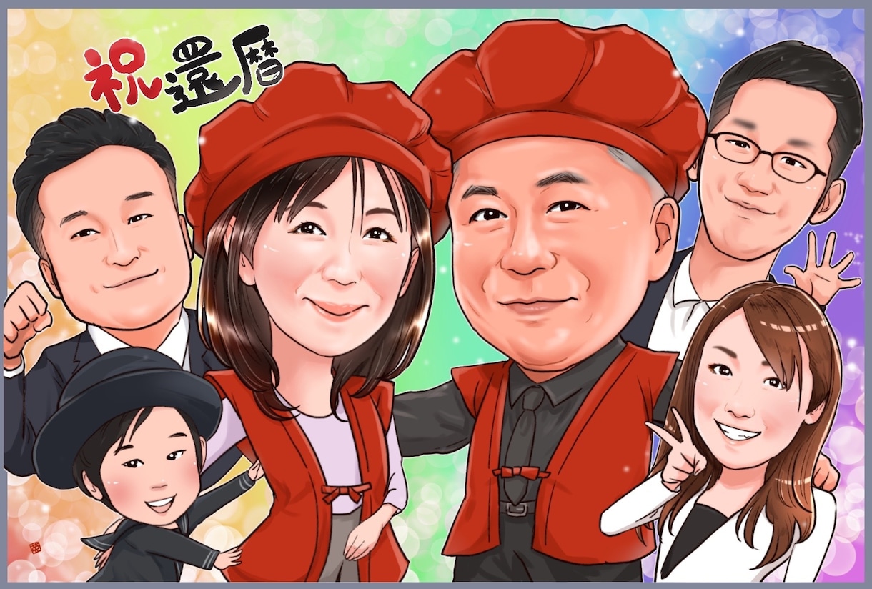 プロイラストレーターが似顔絵お描き致します SNSアイコン・プレゼント・ビジネスシーンなどにおすすめです イメージ2
