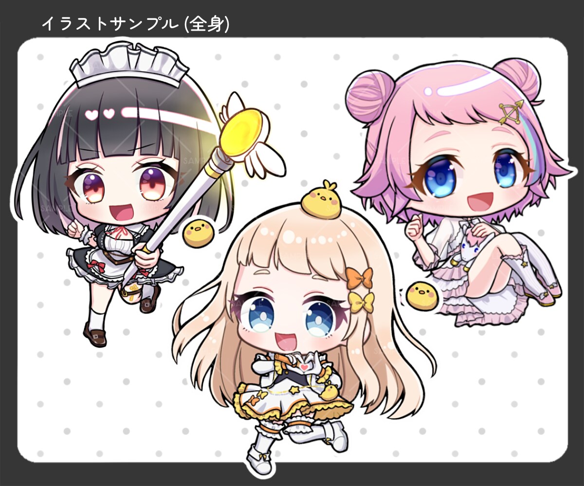 可愛いSDイラスト描きます アイコン・サムネ・グッズにも◎映えるちびキャラ描きます！ イメージ7