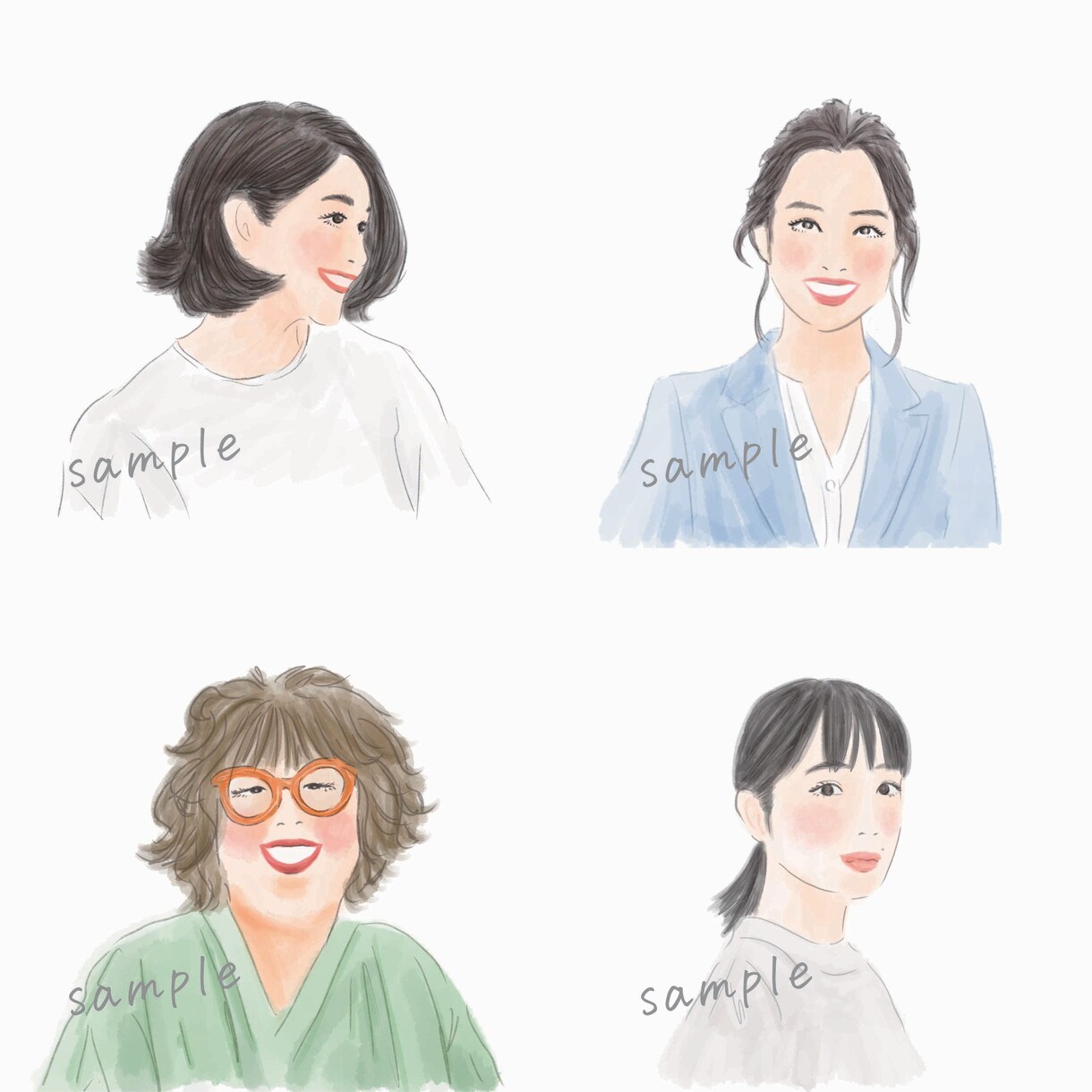 親しみやすい印象におしゃれな人物イラスト描きます 商用可◎ビジネス・挿絵・SNS・HP・アイコン・ギフトに イメージ2