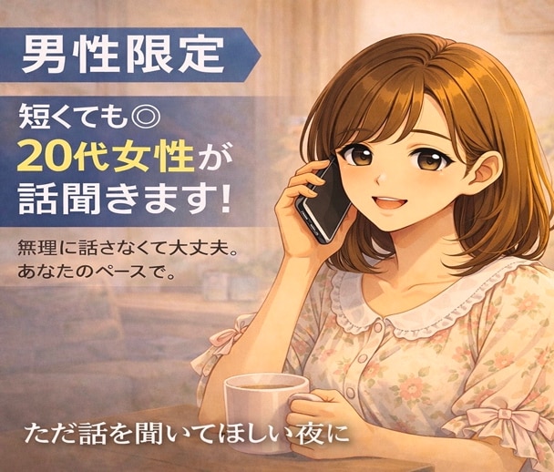 男性限定♡20代女性がお話聞きます 誰かと話したい・眠れない・甘えたい・疲れたなどなんでも◎ イメージ1