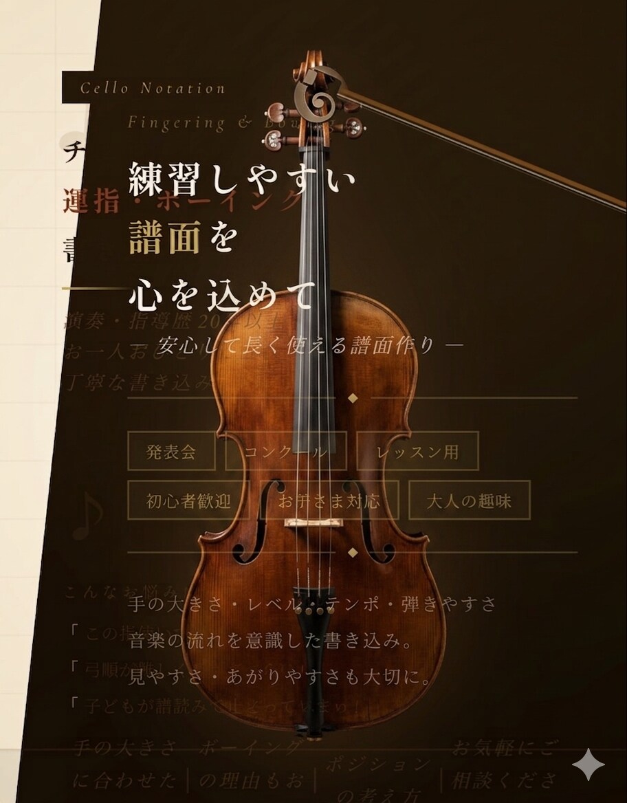 弾きやすい指番号・ボーイングを作成します 現役講師が見やすく丁寧に作成します イメージ1