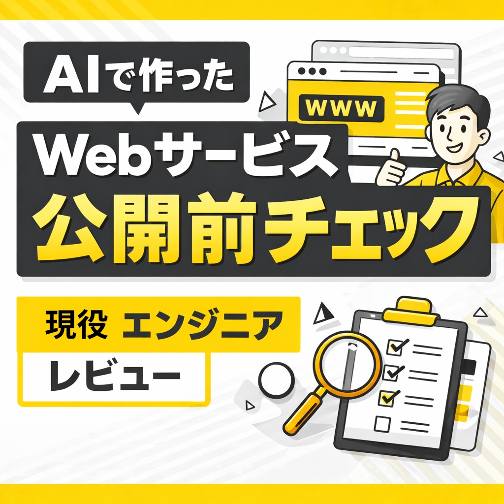 AIで作ったWebサービスをレビューします アイデア〜公開前・運用中まで 現役エンジニアがレビュー イメージ1