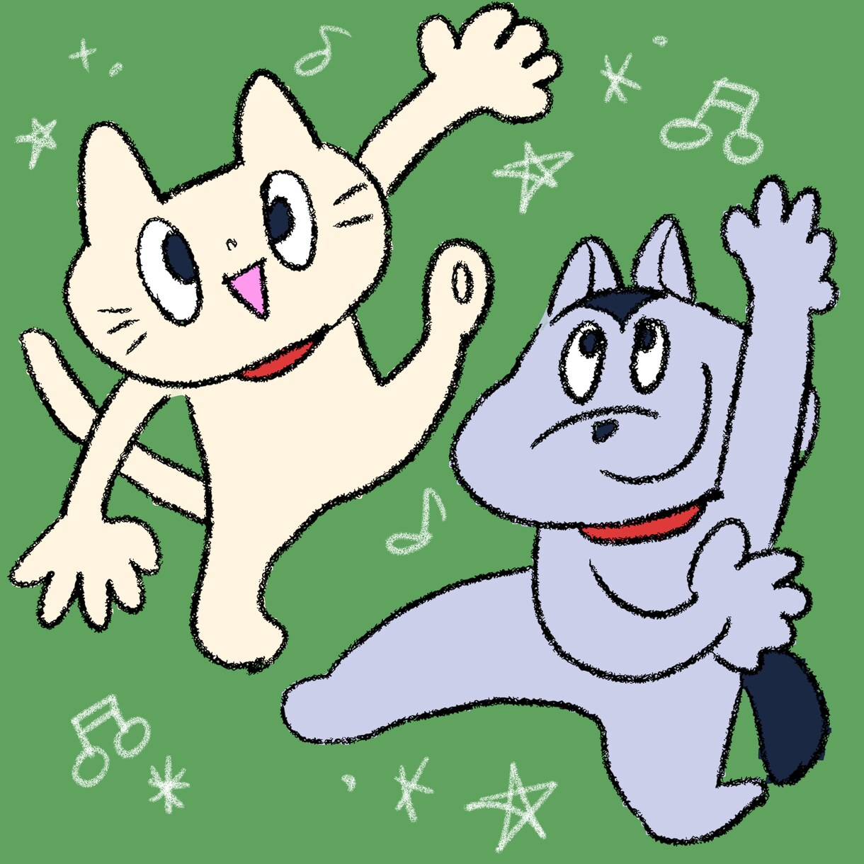 シンプル90年代風【手描き】ゆるかわいい描きます 子どもの落書き風アート⭐︎アイコンやプレゼントにイイカンジ♫ イメージ4
