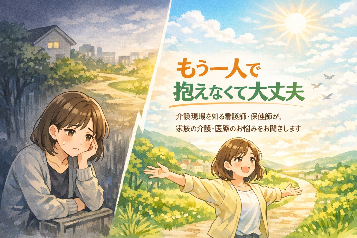 2日間チャット　介護医療相談、受け付けます お気軽に整理してみたい方に。話がまとまっていなくても安心です イメージ1