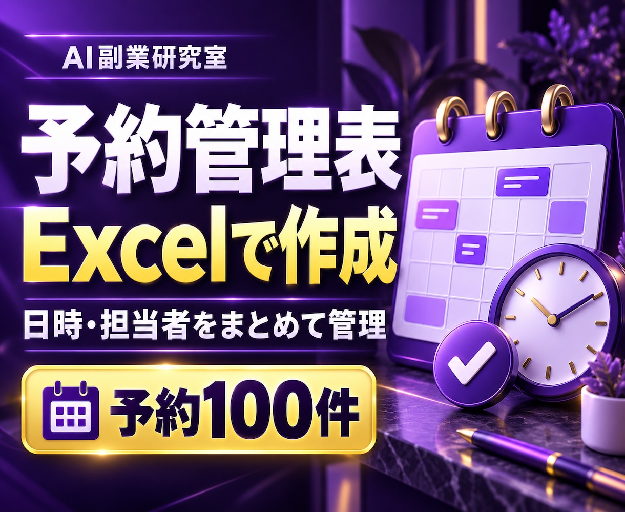 予約を整理するExcel管理表を作ります 日時と担当者を並べて重複候補を確認 イメージ1