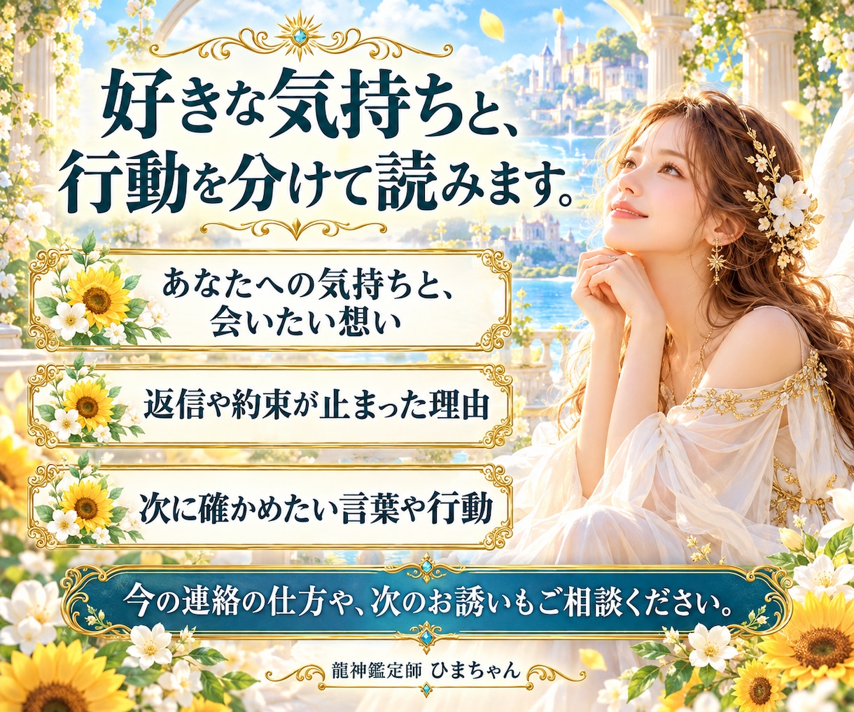 マッチングアプリで出会った相手の本音を霊視します 会えない理由や会った後の変化を読み、次の連絡を一緒に考えます イメージ3