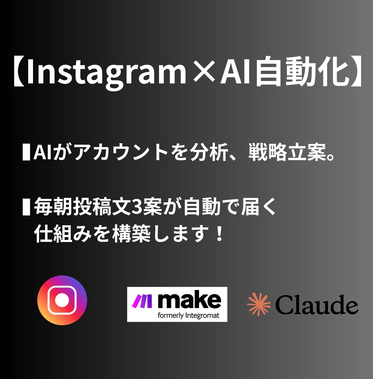 Instagramの投稿分析＋投稿作成自動化します SNS運用をAIで効率化し、勝ち残るアカウントにしましょう！ イメージ1