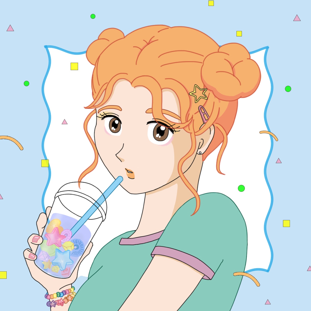 商用OK！80年～90年代レトロなアイコン描きます SNSやブログで使えるアニメ・シティポップ風のイラストです。 イメージ2