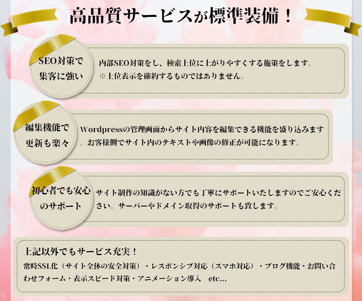 フルデザイン【Wordpress】で制作します 先着１名様限定で５０％OFF！ イメージ2