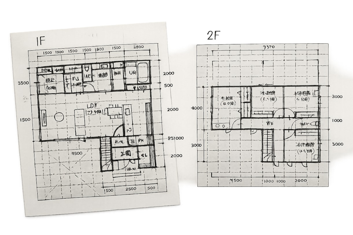 ラフ図から手書き図面を作成します 住宅営業経験を活かした分かりやすい図面を作成 イメージ2