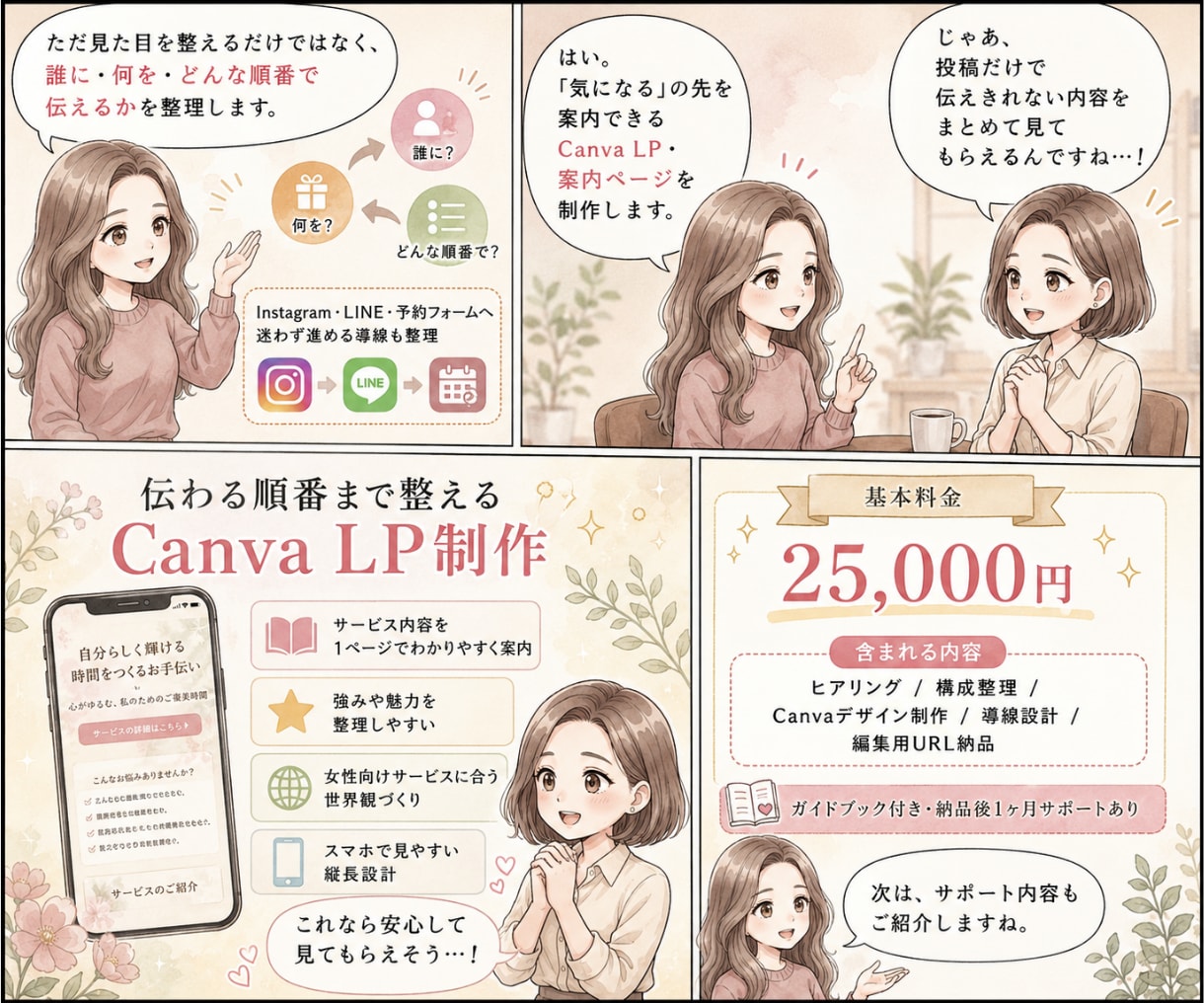 インスタから申込みへ繋ぐLPを制作いたします 見た目だけでなく伝わる順番まで整えるあなた専用の案内ページに イメージ3
