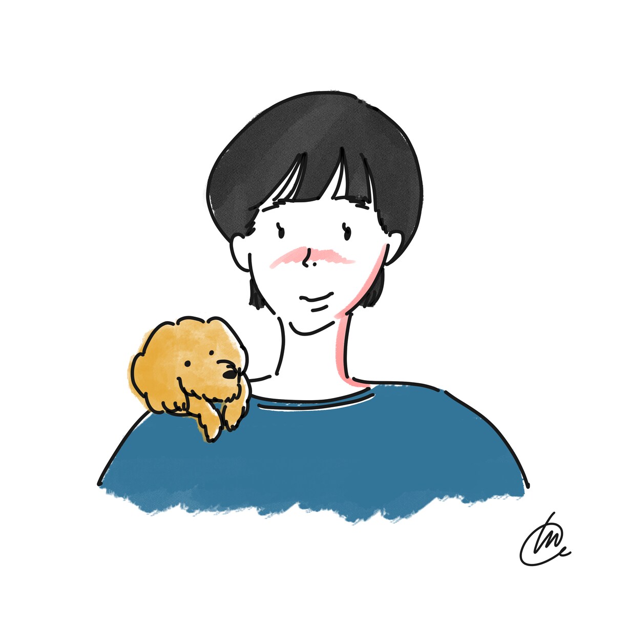 SNS等のアイコンや名刺に！似顔絵イラスト描きます シンプルながらもおしゃれな似顔絵！ペットもOK！文字入れ無料 イメージ2