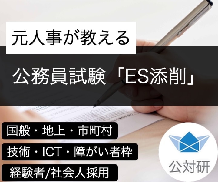 元人事が公務員試験［新卒・経験者］ESの添削します 国般・地上・市町村（行政、技術、ICT、管理職、障がい者枠） イメージ1