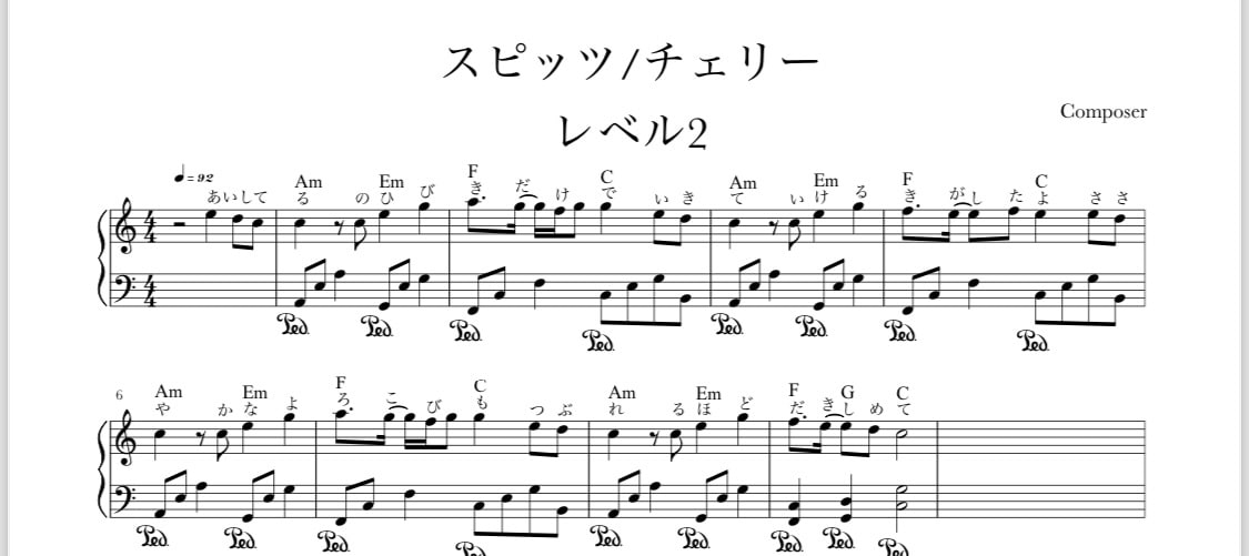 カバー、オリジナル曲のピアノ譜を作成いたします 演奏レベルに合わせてお手頃価格で提供いたします。 イメージ3