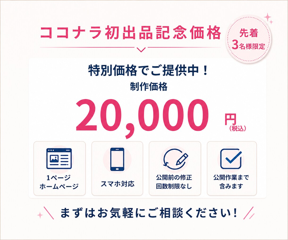 面倒なことは全部おまかせ！ホームページ作ります 打ち合わせ不要｜文章・構成・公開まで全部おまかせ イメージ4