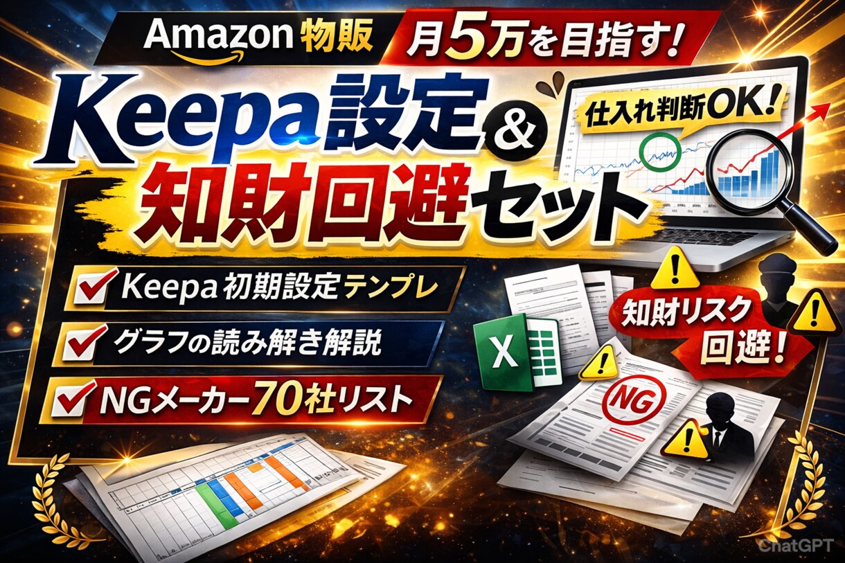 Keepa設定＆仕入判断完全版教えます 月5万を狙う電脳せどりスターターキット イメージ1