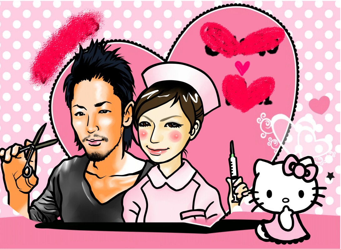 結婚式ウェルカムボードの似顔絵描きます 幸せいっぱいの笑顔でゲスト様をお出迎え！ イメージ5