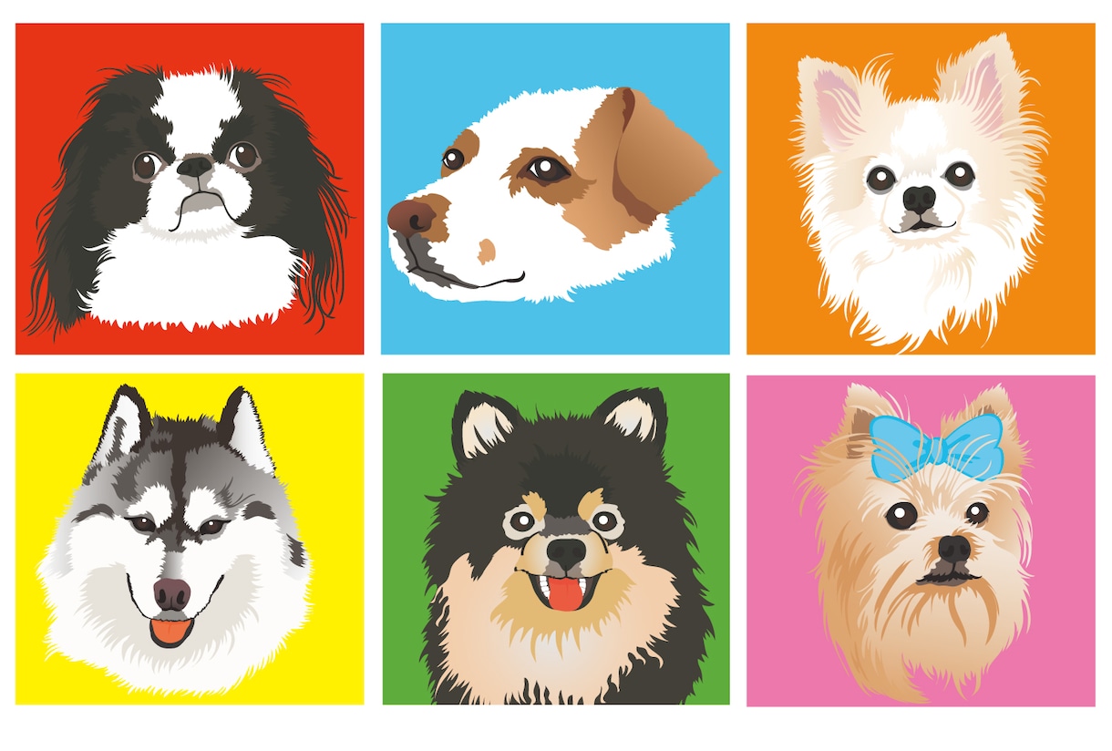 おしゃれで可愛いペット似顔絵を描きます SNSアイコンやグッズに。おしゃれな背景を制作します イメージ2