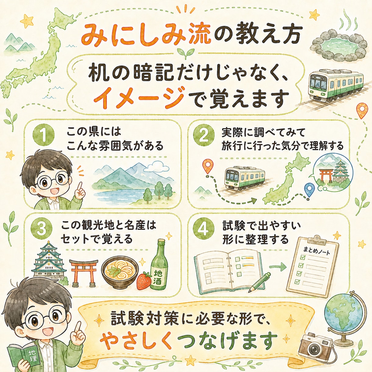 国内地理が苦手な方へ楽しく整理します 旅行業務取扱管理者の試験対策をやさしくサポート イメージ4