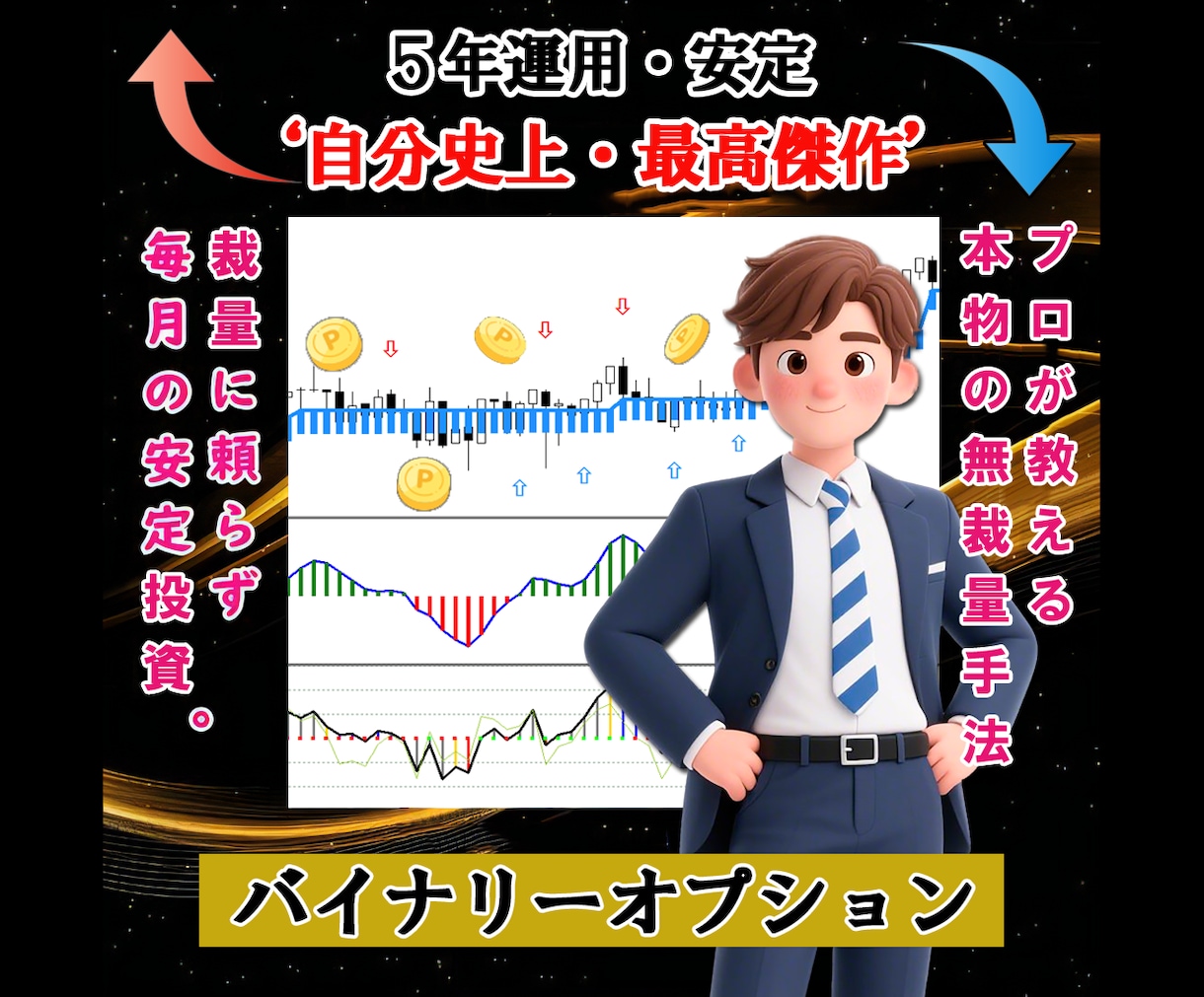 バイナリーオプションのプロ推奨のツールを提供します シンプルに高精度なツールを使った長年のトレード手法！ イメージ1
