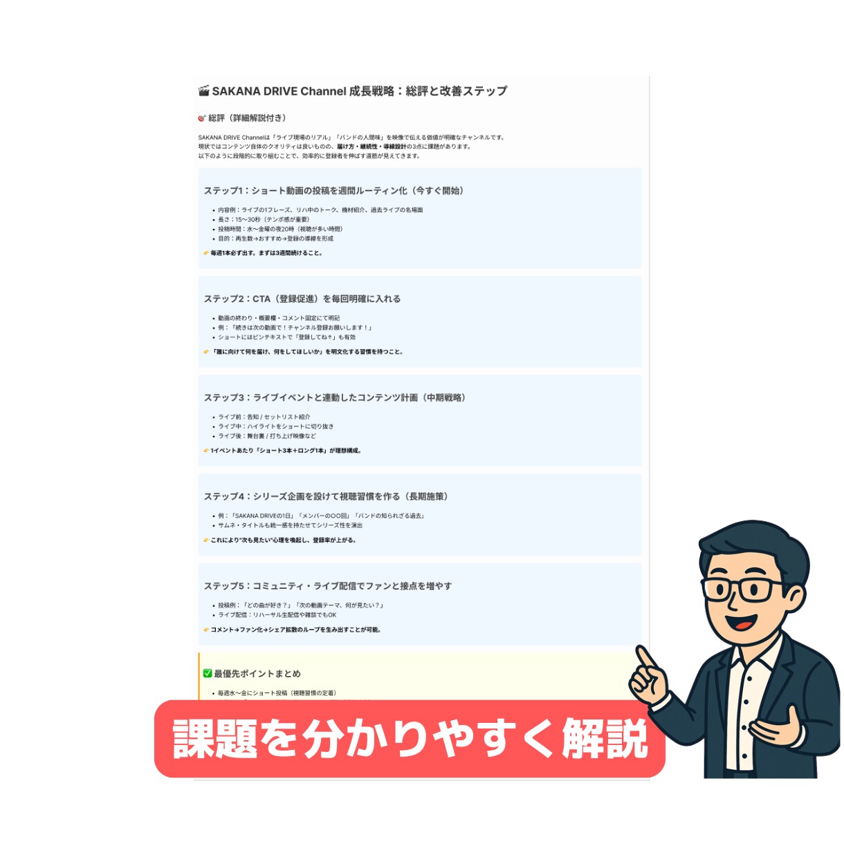 あなたのYouTubeチャンネル、課長が分析します バズより"継続"を支えます。継続が何より大切です！ イメージ9