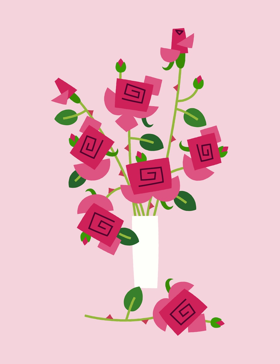 世界に一つだけのお花のイラスト描きます メインのお花の種類と色、背景色、絵のサイズ自由に選べます イメージ2