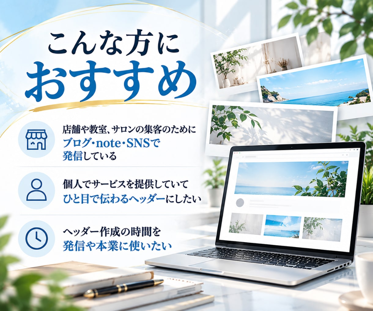 集客に繋がるブログ・X・noteヘッダー作ります バナー/店舗/サロン/教室/フリーランス/画像/デザイン イメージ3