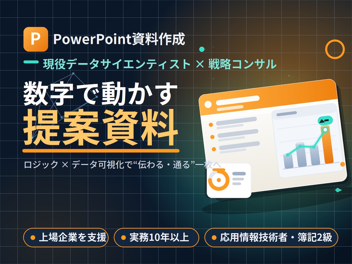 元コンサルが伝わる提案資料を作成しますます 実務10年の戦略コンサル。論理とデータで意思決定が動く資料に イメージ1