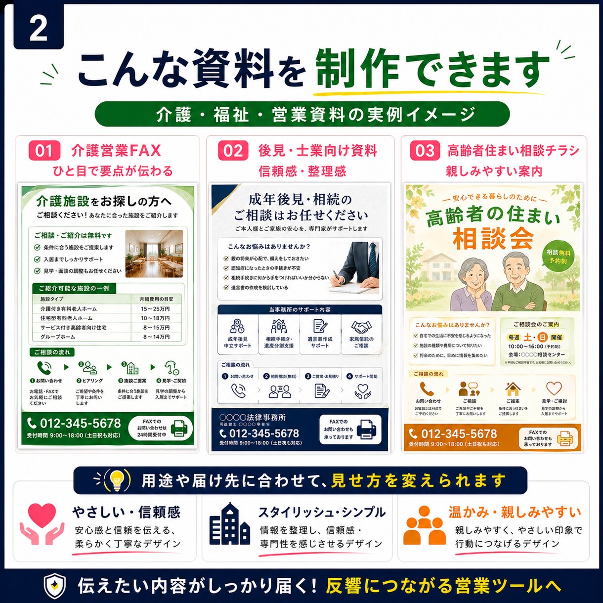 今ある営業FAX・チラシを見やすく整えます 現場経験者が文章・見出し・導線まで丁寧に改善 イメージ2