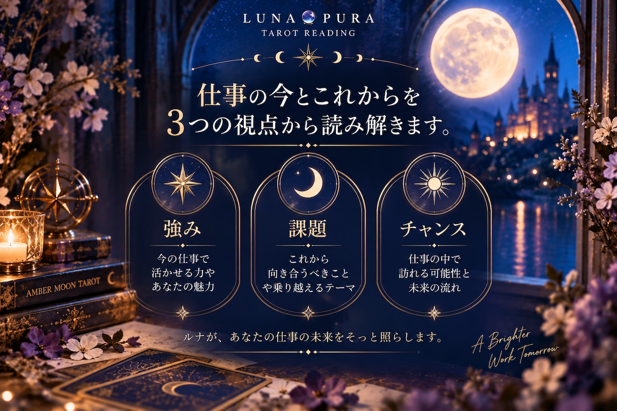 あなたの仕事に待つ未来をタロットで占います 強み・課題・チャンスから仕事の未来を読み解きます イメージ2