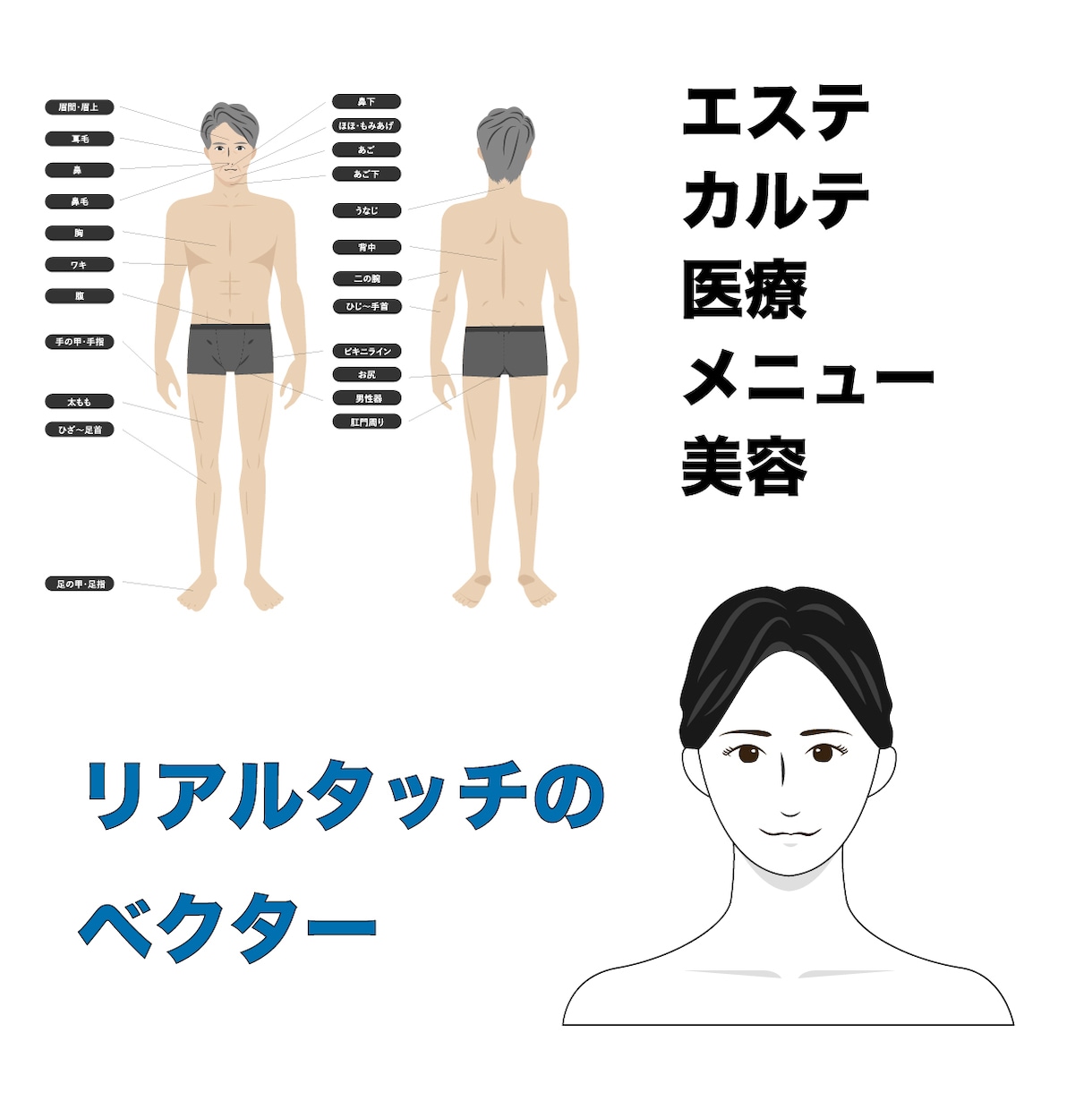商用利用OK、美容やビジネス向けイラスト書きます ビジネス・エステ・美容・脱毛・筋トレ・医療など用途いろいろ イメージ4