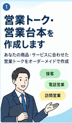 営業トーク・台本を作ります あなたの商品に合わせて営業台本を作成します イメージ1
