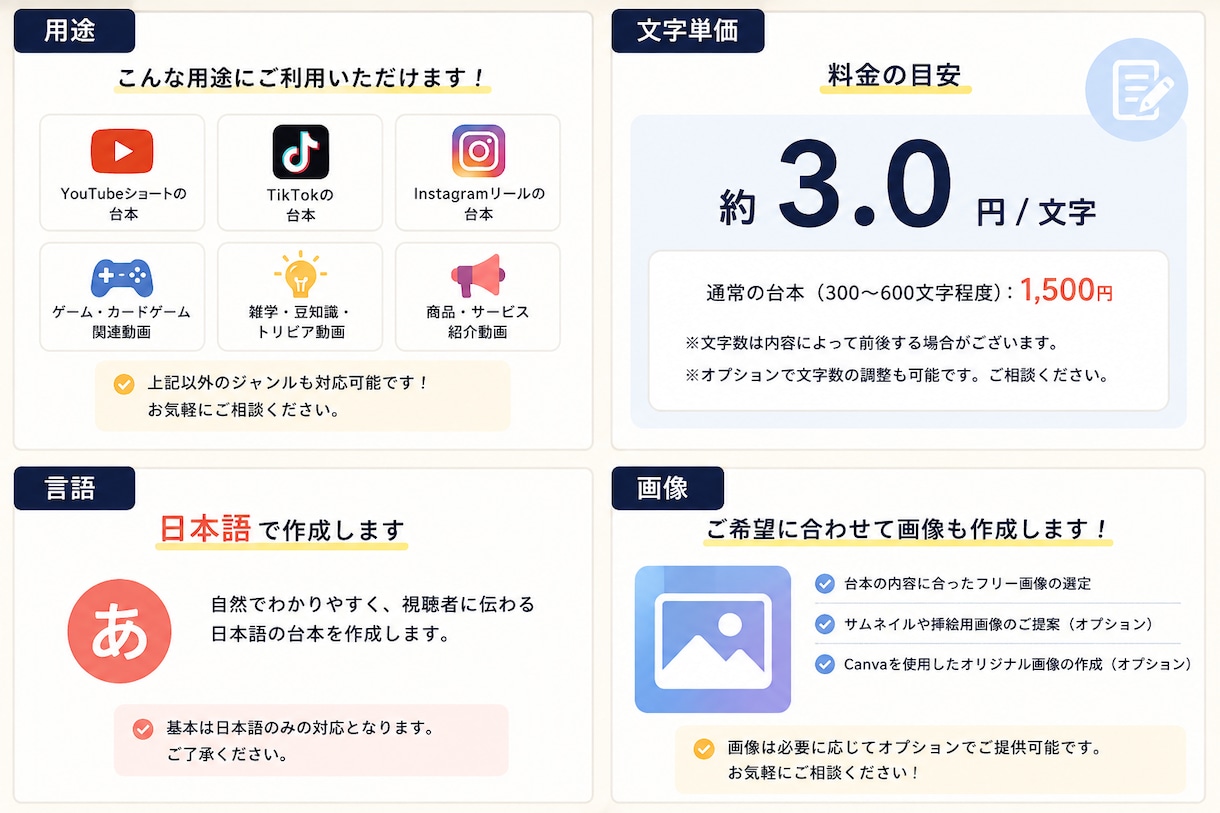 YouTube・TikTokの台本作成しますます 冒頭3秒で興味を引く30〜60秒の台本を丁寧に作成します イメージ1