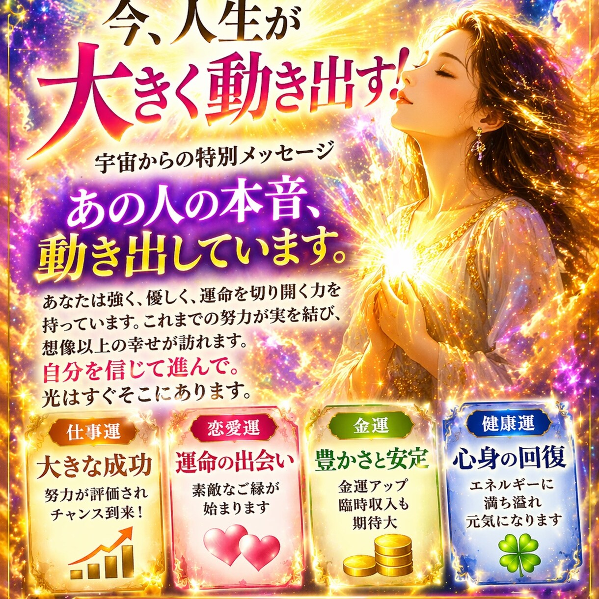 あの人の本音と恋の未来を鑑定します 今の気持ちとこれからの流れをやさしく読み解きます イメージ1