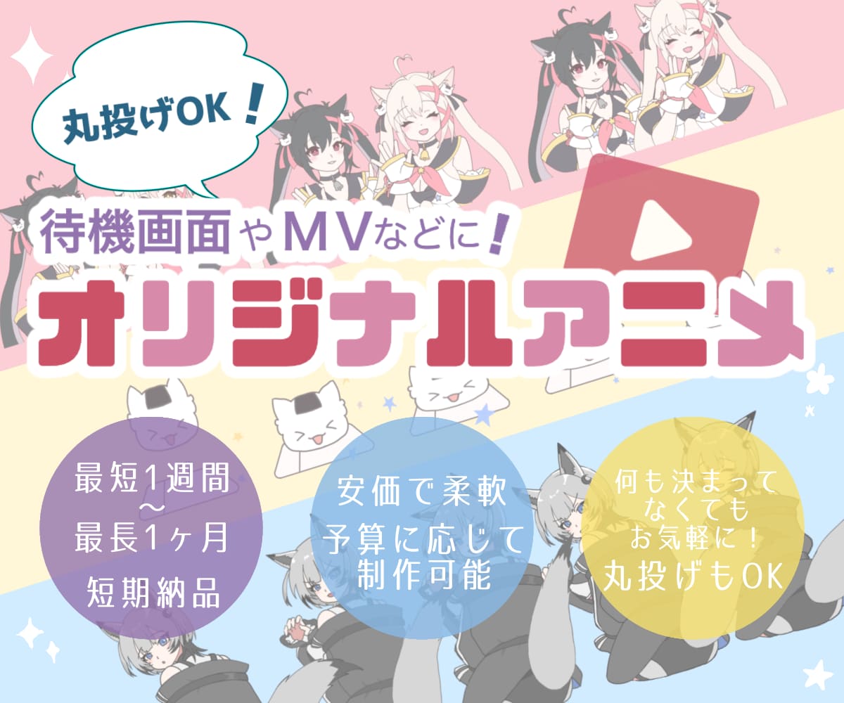 安価でスピーディ！本格的なアニメーション制作します 待機画面/トランジション/ED/MV 1ヶ月以内に即日納品 イメージ1