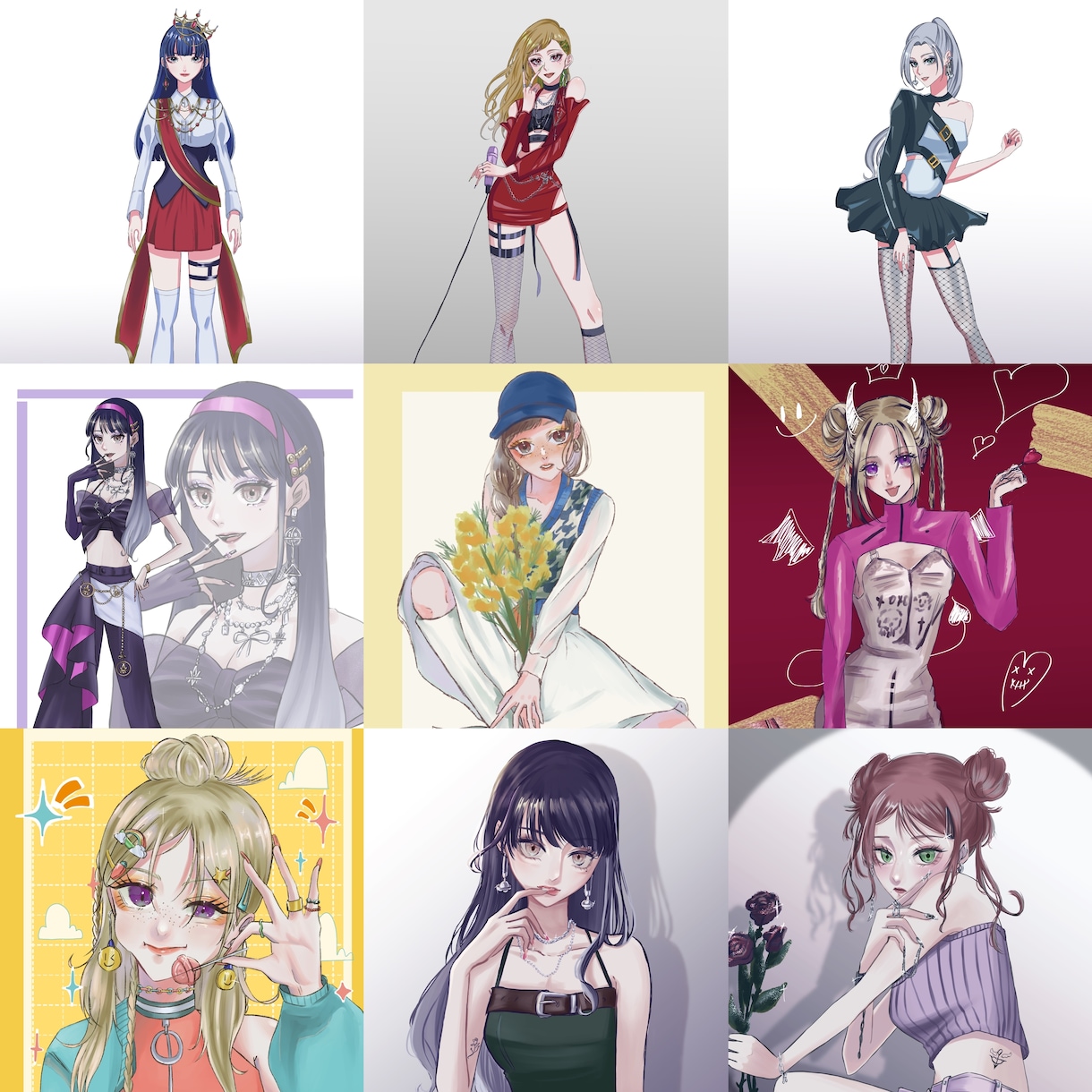 立ち絵、1枚絵、SDイラストなんでも描きます スタイリッシュでオシャレなイラストが得意です！！ イメージ1