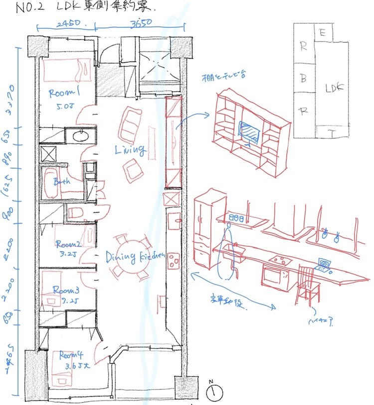 住宅の間取りやリノベの手書き図面を提案します 家具レイアウトや本格間取りを考えたい方におすすめ！ イメージ7